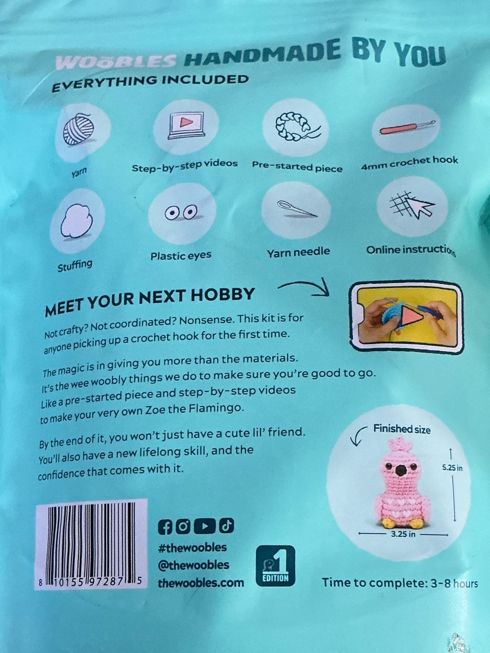 The Woobles Zoe the Flamingo Learn to Crochet Kit – Pink - Picture 4 of 5